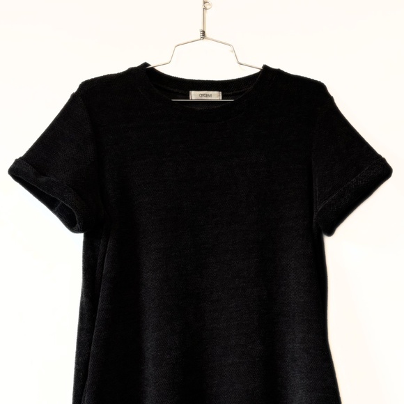 Cherish Chenille Pocket T-Shirt Dress Black Size S - Picture 2 of 7